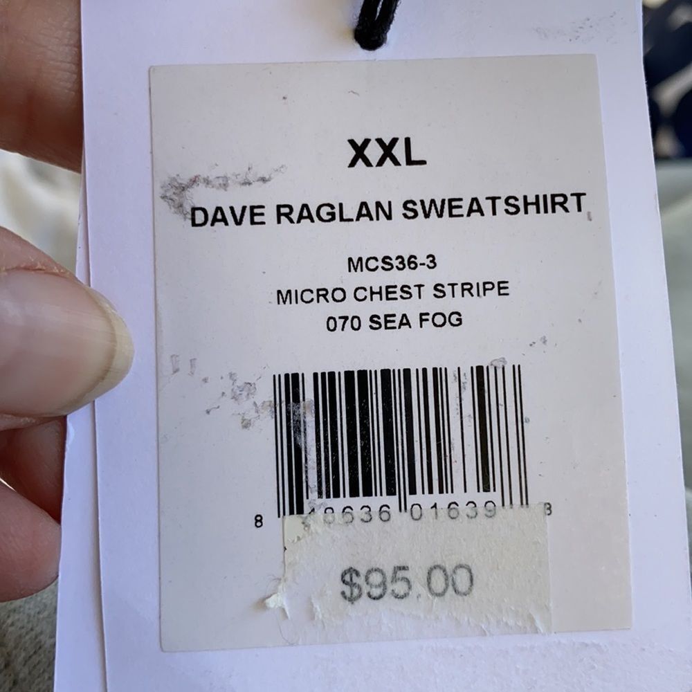 Onia Men’s Sweatshirt Dave Raglan Stripe Size XXL - Picture 12 of 12
